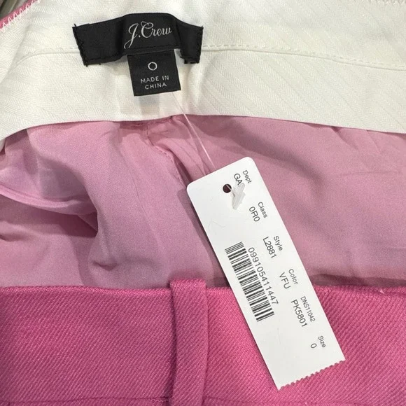 J. Crew Womens Size 0 Pink Linen‎ Blend High Rise Straight Leg Pants Trousers - Picture 5 of 10